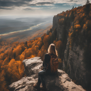 ENFP Characters Girl siting alone on a cliff 