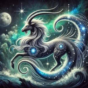 A majestic and unique artistic depiction of Capricorn